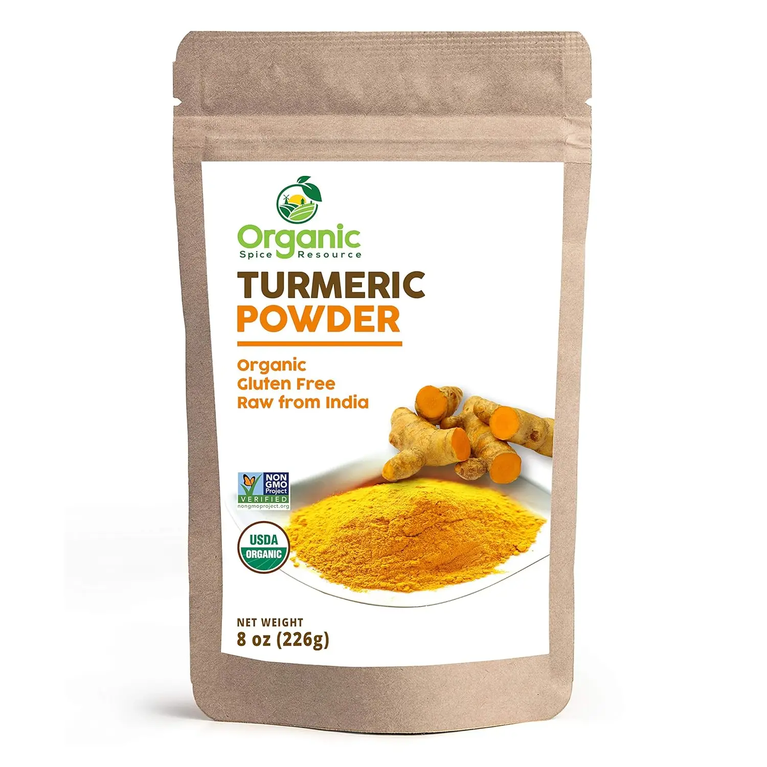 Organic Spice Resource Turmeric Root Powder, 8 oz (226 g)