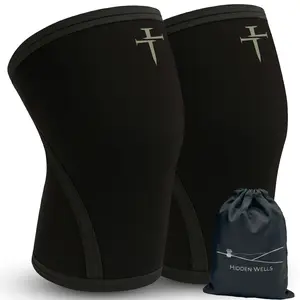 Christian 7mm Neoprene Knee Sleeves for Men or Women with Gym Bag- Faith Inspired Compression Knee Sleeve for Weightlifting, Squats & Powerlifting- Advanced Knee Brace for Working Out