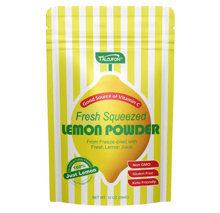 TALCUFON Freshly Squeezed Lemon Powder 10 Oz, Just Cold Pressed, Freeze Dried Lemon Juice Powder No Added Sugar, Gluten Free, Non-GMO Great Flavor for Drinks, Smoothie, & Beverages 284G