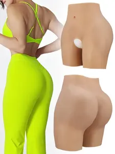 European And American Style Silicone Padded Butt Lift Shorts, Thickened Waist And Hip Shaping Pants For Ideal Buttocks Shapewear