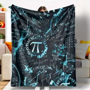 Mathematical Formula Flannel Blanket， Pi and Geometry Pattern Design， Soft Warm Lightweight Cozy Bed Sofa Throw， Perfect for Home Decor， Office Nap， Study Room， Gift for Scientists and Math Lovers tiktokshopspringglowup
