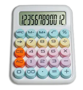 VICTOR® Sum Buddy Desktop Calculator – Large Buttons, 12-Digit Display, Pastel Colors