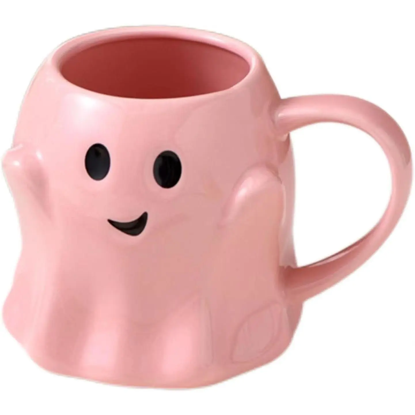 Halloween Mug Novelty Ghost Mug 3D Cute Ceramic Coffee Cup  for Halloween Decor and Christmas Birthday White Elephant Gifts for Coffee Milk  Lover (Pink)