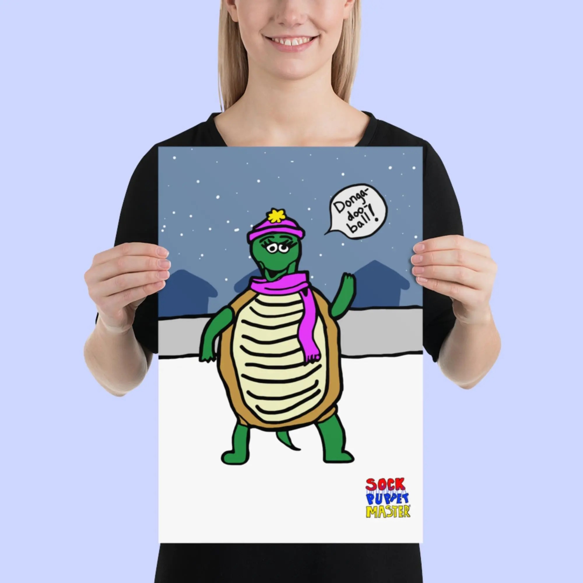 Sock Puppet Master "Dongadooball" Turtle Poster