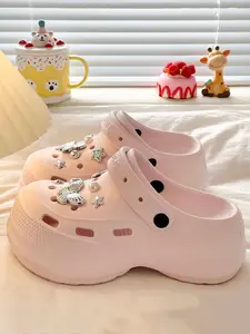 2026 New Korean Style Soft Hole Shoes for Women, Eva Thick Sole Height Increase, Casual Comfortable, Beach Sandal, Garden Shoe, Unique Sandals