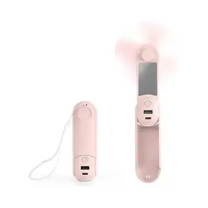 5 IN 1 Portable Handheld Fan - Multifunctional USB Rechargeable Foldable Cooling Fan With Power Bank, Flashlight & Makeup Mirror. Features 3 Adjustable Speed Levels.Perfect For Travel, Outdoor, Office & Home Use.Essential Multitool Fan For Anywhere.