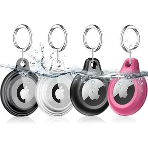 4 Pack Airtag Holder Air Tag Case with ,  Shockproof &  Airtags Key Chain for  Air Tags, Airtag Accessories for Item Finders Case for Pets,,Luggages,Key