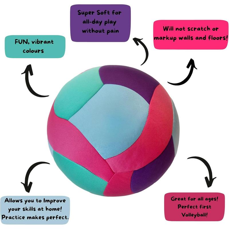 Softy Volleyball - Super Soft Designed for Pain-Free Play - Awesome Kids Indoor Ball with a Realistic Feel and Bounce - Perfect Ball for House