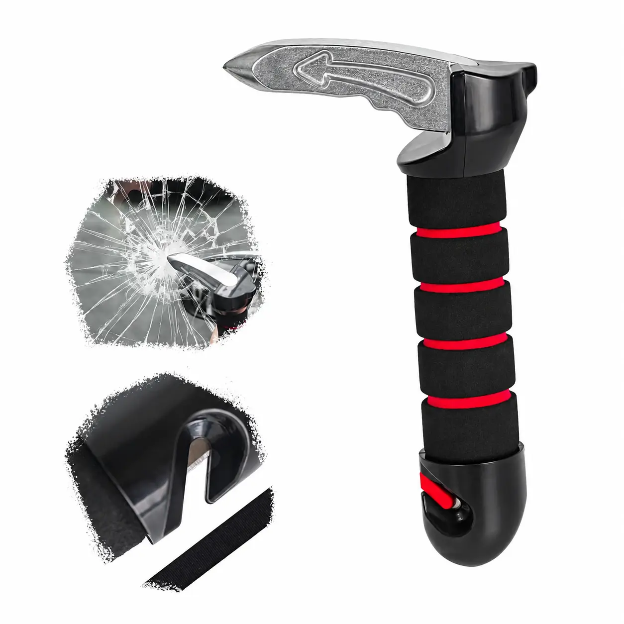 Multifunctional Car Safety Hammer & Door Assist Handle - Firm-Grip Portable Vehicle Entry Helper for Seniors & Disabled Individuals (Automotive Interior Accessory)