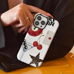 This billiards cherry and spade Ace pattern phone case is a durable 2-in-1 protective case for iPhone 17/16/15/14/13/12/11 Pro Max/Plus/Pro and Galaxy S25/S24/S23 Ultra. Durable, stylish, and protective, it makes a perfect birthday gift for a friend.