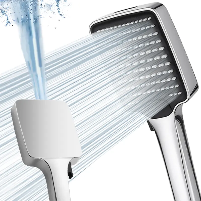 Luxury Wall-Mount Shower Fixtures with Handheld Unit - Premium 4-Mode ABS Plastic, Pressure Adjustment, Pulse Massage Jet, Anti-Clog Nozzle, Easy Clean, Humid Proof, Included Hose, Fits Most 0.787in Shower Arms, Gentle Yet Powerful Spray, Less Waste