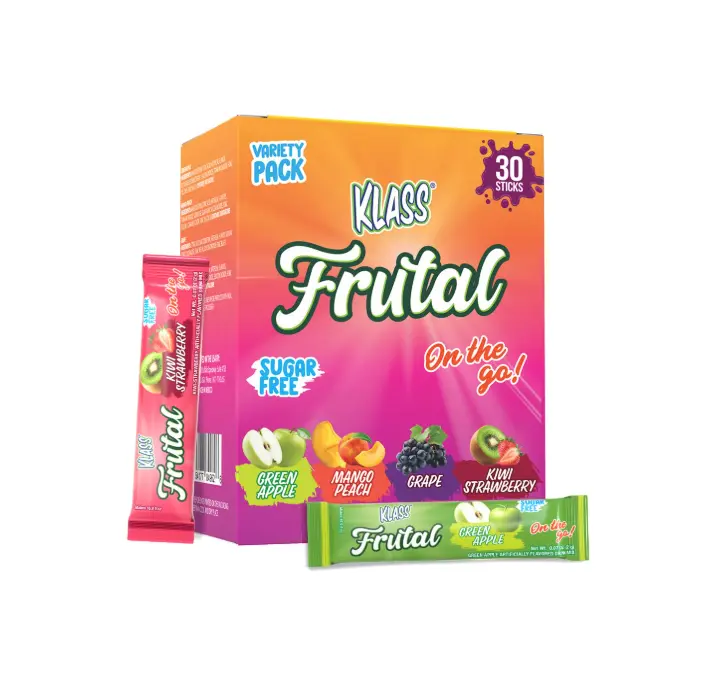 Arbol Frutal Powdered Drink Mix Variety Pack: Green Apple, Mango Peach, Grape, and Kiwi Strawberry (30 Stick Packs) - Frutal On-The-Go!
