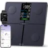 OVUTEK Smart Body Composition Monitor - 0.05lb High-Accuracy Smart Scale with BMI, Body Fat, Muscle Mass, LED Lights, Tempered Glass, Bluetooth Sync, Large Display, Fitness App, Light Item Mode, Anti-Slip Pads