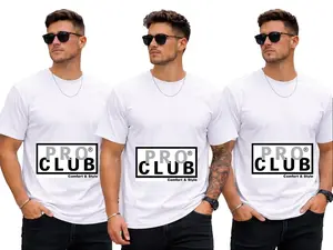 Pro Club Men’s 3-Pack Heavyweight Cotton Crew Neck T-Shirt | Classic Streetwear Essential