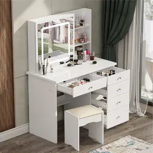 FUFU&GAGA 39.4-in White Makeup Vanity