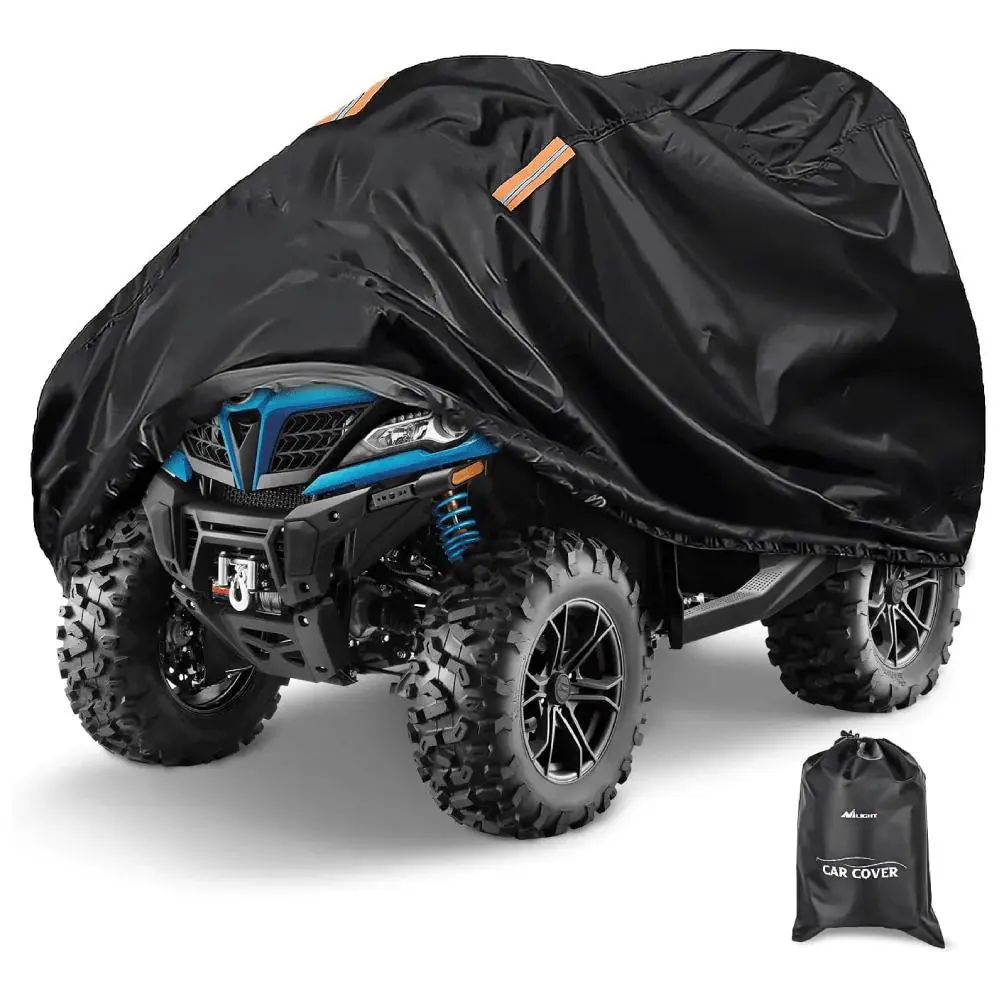 Nilight Heavy-Duty ATV Cover - 420D Oxford Cloth PU Coated Ripstop Fabric, Double Stitched, All-Season UV Protection, 3 Sizes Universal Fit for Kawasaki Yamaha Polaris Quads, 1 Storage Bag, 100In, Father's Day Gift, All Weather Protection