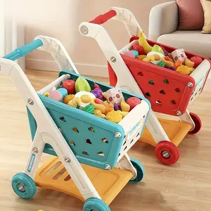 17-Piece Pretend Play Shopping Cart Set, Kitchen Supermarket Cooking Toy, Interactive Party Simulation, Birthday & Holiday Gift Idea
