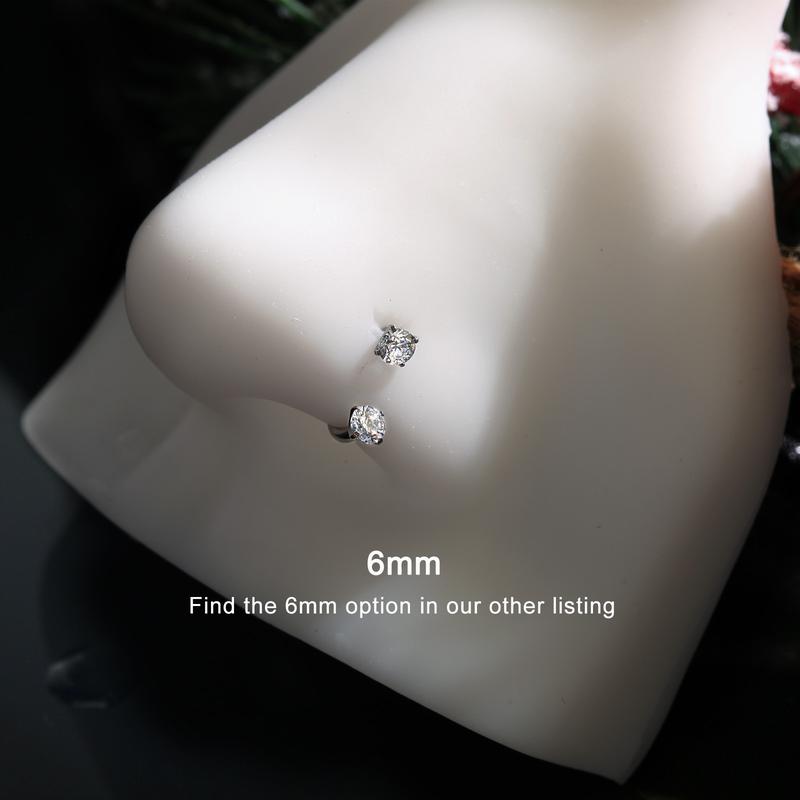 Titanium 20G/18G Horseshoe Nose Ring(Free Ball Holder) Internally Threaded Gems,Earring Daith Cartilage Helix,Piercing Jewelry Titanium 20G/18G Horseshoe Nose Ring(Free Ball Holder) Internally Threaded Gems,Earring Daith Cartilage Helix,Piercing Jewelry