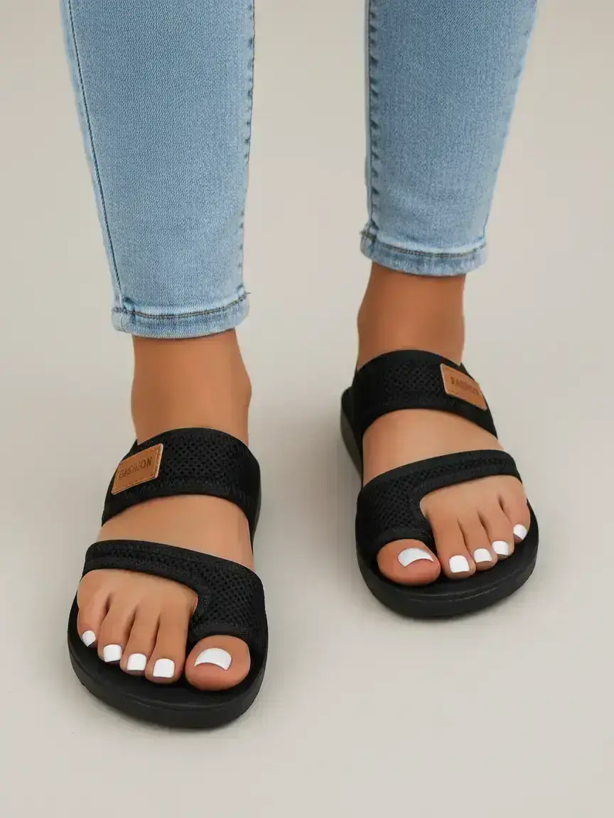 Casual Plain Color Slip on Flat Sandals for Women, Summer Breathable Comfortable Toe Thong Sandals for Women, Trendy All-match Sandals, Casual Beach Sandals, Lightweight Sandals, Daily Wear Sandals, Beach Footwear