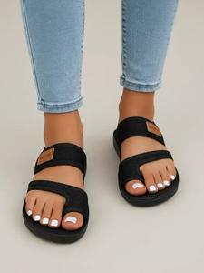 casual plain color slip on flat sandals for women, flat sandal shoes, beach sandals, summer breathable comfortable toe loop sandals for women, boho sandals, trendy all-match sandals, mother's day gift, trending sandals, strappy summer sandals