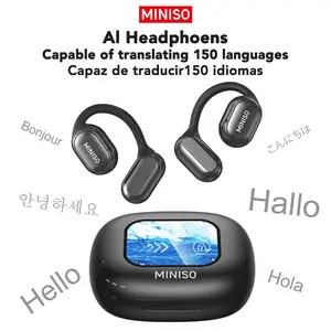 MINISO X30 AI translation earphones OWS Bluetooth earphones IPX5 waterproof 35 hours play time HIFI sound quality OWS earphones immersive high-quality sound effects long-distance connection earphones with charging box built-in microphone