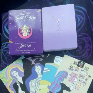 "Angelicworld" The Sacred Self Care Oracle Card Deck - 55 Beautifully Illustrated Cards for Daily Rituals and Mindfulness | Guidebook Included | Perfect for Meditation, Stress Relief, Spiritual Growth and Personal Wellness | Gift for Yoga