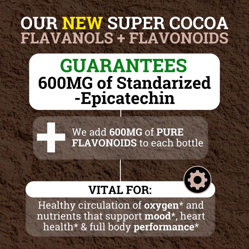 4 Bottles of Black Forest Supplements Cocoa Flavanols & Flavonoids | High Flavanol Cocoa Powder – 1200mg per Serving, 600mg Epicatechin – Supports Circulation, Energy, & Heart Health, High Flavanol Dark Chocolate Supplement