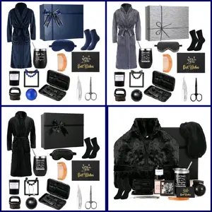 15 Pcs Gift Set for Men Beard Care Set for Him Christmas Gifts Basket Ideas Kit for Men  Tumbler Bath Robe for Dad Husband Boyfriend Box Christmas Gifts Baskets