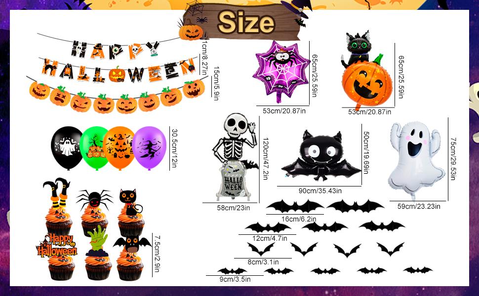 Happy Halloween Decorations 75Pcs Halloween Party Kit Happy Halloween Banner Halloween Balloons Halloween Deocration Foil Balloons Halloween Cake Topper etc Halloween Party Decorations Supplies Happy Halloween Decorations 75Pcs Halloween Party Kit Happy Halloween Banner Halloween Balloons Halloween Deocration Foil Balloons Halloween Cake Topper etc Halloween Party Decorations Supplies