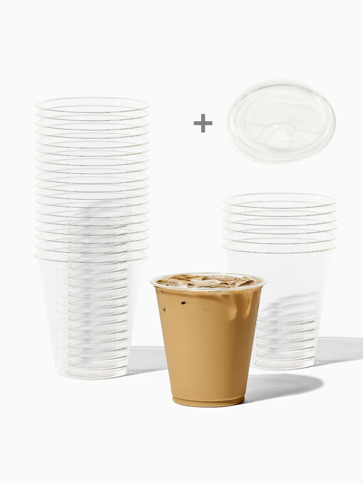 NATURAL 12oz Compostable Arena & 96mm Sip Lid Bundle - Bulk