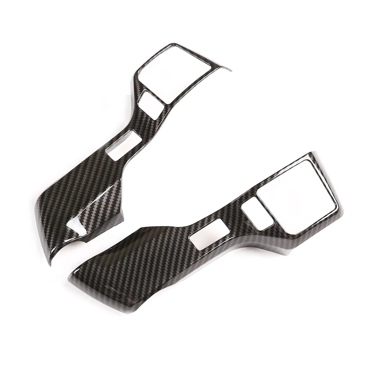 ABS Plastic Steering Wheel Button Frame (2-Piece) - Carbon-Fiber Look Sports Red High-End, Protective DIY Car Interior Sticker Accessories with Double-Sided Tape & Tracefree Removal, Fits 2016-2020 Tacoma/Tundra, Heat Boosts Hold