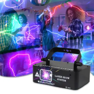 Full Color Scanning Laser Projection Light, Line Pattern Jumping Bar for DJ Parties, Disco Events