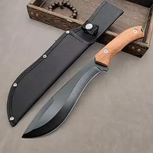 Durable and multifunctional stainless steel sharp straight knife with a knife cover, suitable for household, outdoor fishing, barbecue, camping, picnicking, hiking and other scenes, easy to carry around