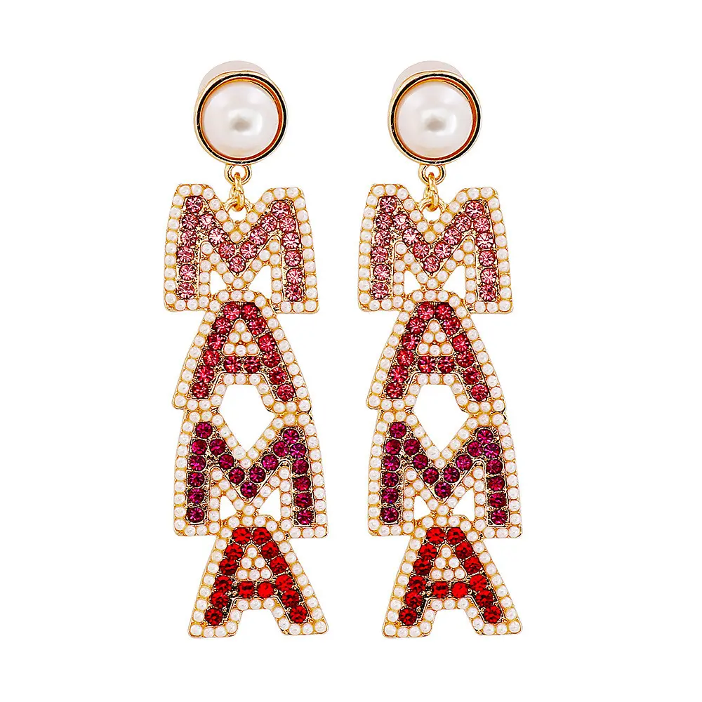 MAMA Rhinestone Earrings for Fashion Accessories