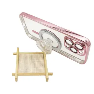 Clear Magnetic Integrated Airbag Phone Holder Transparent Magnetic Foldable Retractable Stand