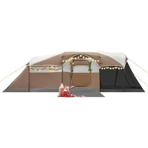 6/8/10 Person Family Camping Tent with Screen Room, Water Resistant Big Tunnel Tents with Rainfly, Large Family Tent for Camping, Outdoor, Patio