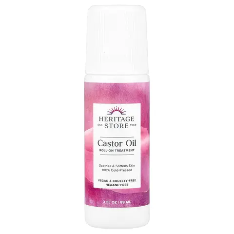 Heritage Store Castor Oil Roll-On Treatment , 3 fl oz (89 ml)