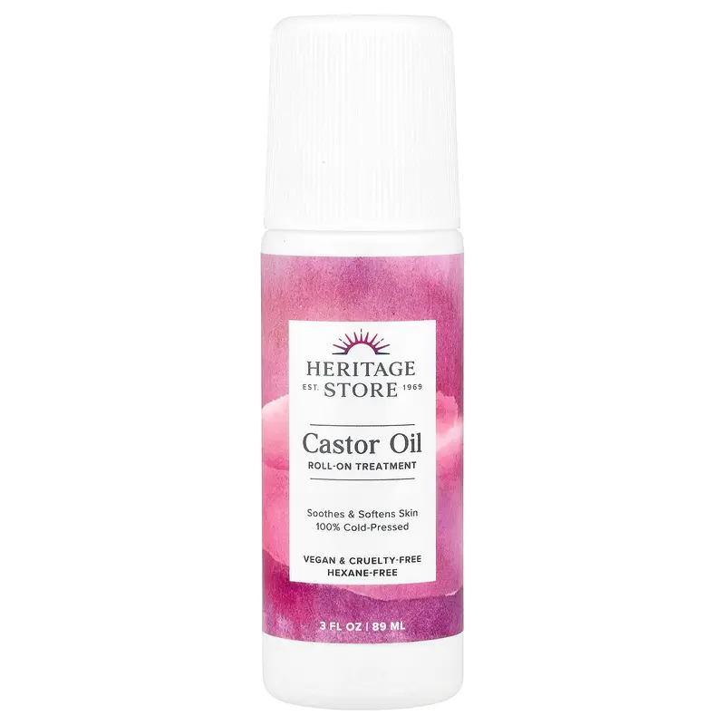 Heritage Store Castor Oil Roll-On Treatment , 3 fl oz (89 ml)
