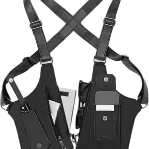 Leather Shoulder Armor Wallet with Hidden Underarm Strap, Adjustable Anti-Pickpocket Design, Double Bag for Men & Women (Mobile Phone Compatible)