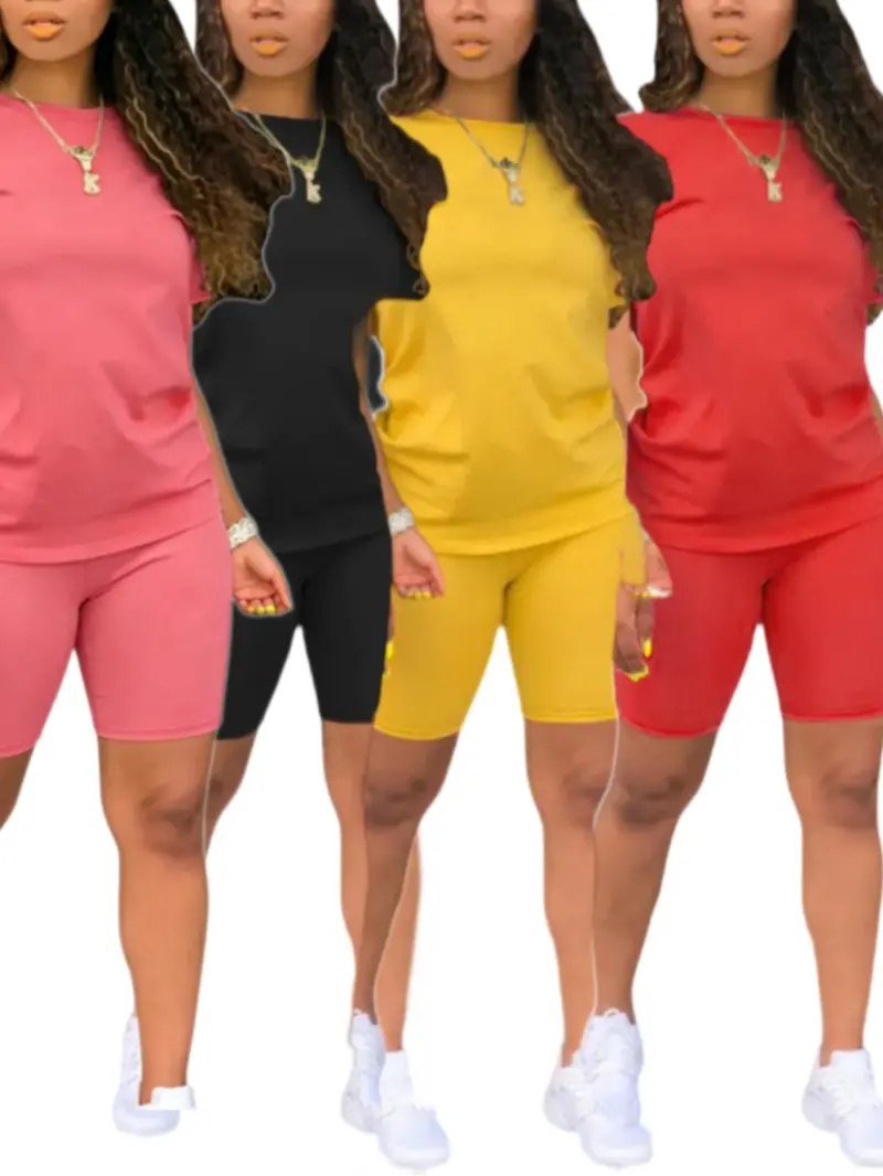 Womens Two Piece Lounge Sets Casual Summer Outfits 2 Piece Short Matching Clothing Set Knit Womens Two Piece Lounge Sets Casual Summer Outfits 2 Piece Short Matching Clothing Set Knit