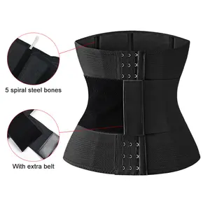 Women's High-Waist Tummy Control Belt - Black Adjustable Fitness Waist Trainer with Hook & Loop Closure, Slimming Body Shaper for Workouts and Posture Support, Tummy Control Shapewear