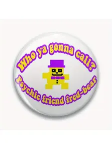 1Pc DIY Craft Buckle - 44mm (1.73 ") Psychic Friend Free-Bear FNaF 4 Sticker Pin for Bags, Jackets and Gifts, Holiday Gifts, Party Gifts