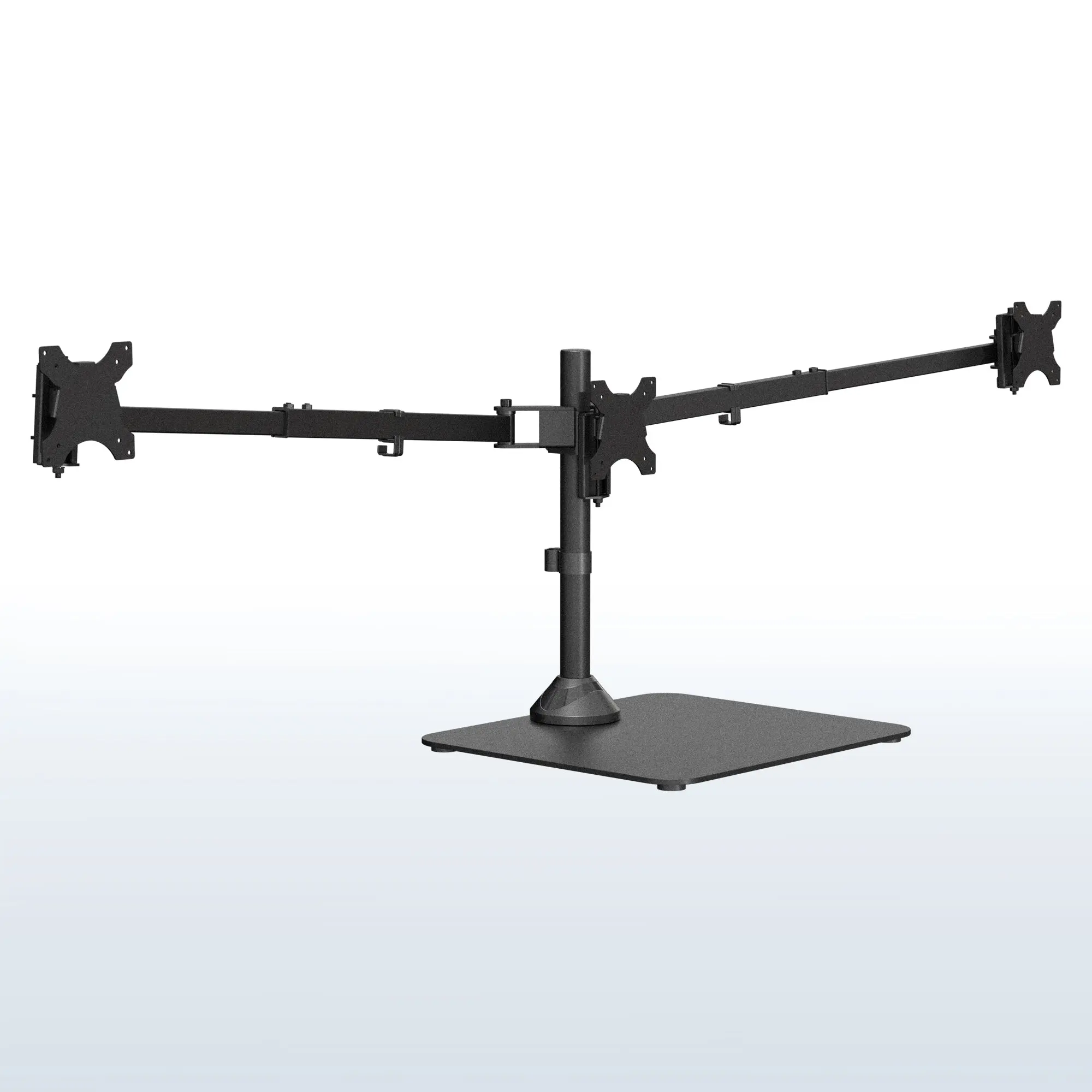 Telescoping Triple Monitor Desk Stand - Height-Adjustable for 24"-38" Screens, Suitable for Office Multi-Monitor Setups, 24" To 38"