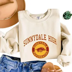 Vintage Sunnydale High Crew Neck Sweatshirt - Buffy The Vampire Slayer Fans Retro Razorbacks Overdyed Sweater