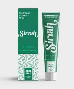 Sirrah Smiles Aloe Vera Fluoride-Free SLS-Free Toothpaste for Sensitive Teeth Anti-Plaque Enamel Health (2-Pack) (2 x 3.5 oz)