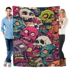 Gothic Freak Skull Blanket, flannel blankets, soft and comfortable sofa beds suitable for all seasons, camping office chair covers for travel, room decorations, lightweight and comfortable home gifts.