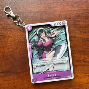 Baby 5 ShadowBox Art Keychain - Resin Cast One Piece TCG EB03 Common Card