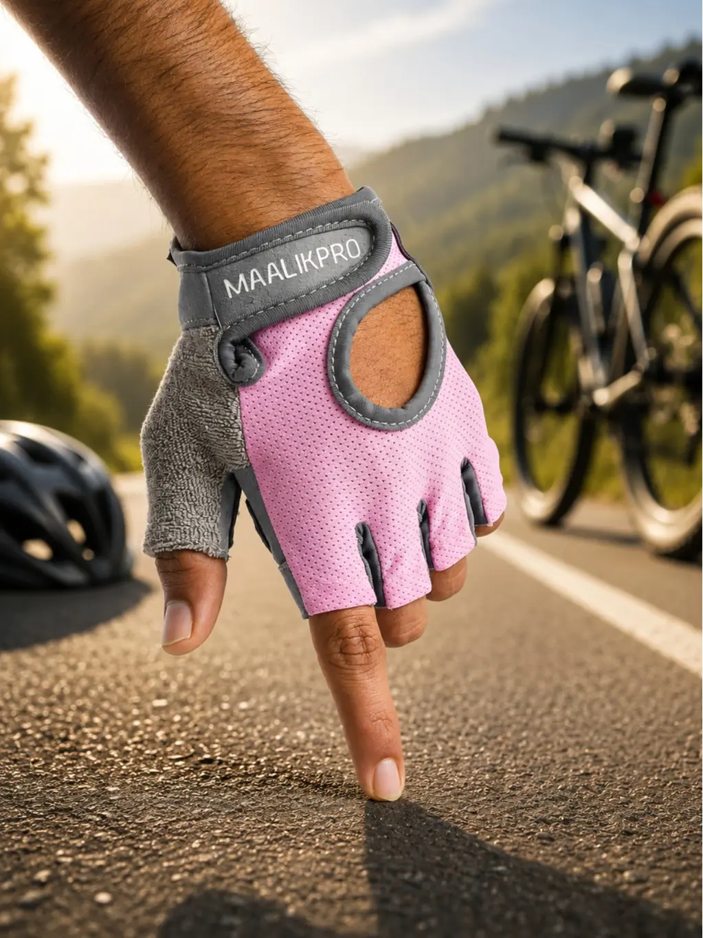 MaalikPro Cycling Gloves, EVA Foam Padded Bike Gloves for Men Women, Lycra Mesh Amara Palm Half Finger Gloves MTB Road (pair)