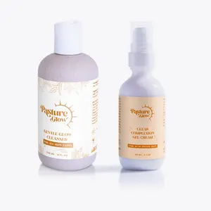 PASTUREGLOW Clear Skin Starter Kit | Gentle Face Wash + Acne Moisturizer | Built For Acne Prone Skin | 100% Non-Toxic, All Natural Ingredients 