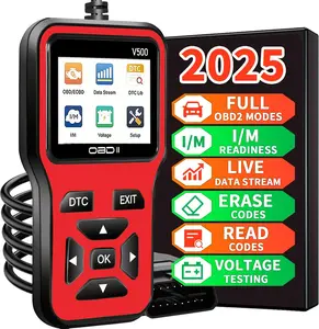 OBD2 Scanner Diagnostic Tool – Check Engine Light Reader, Reset Codes, Live Data, DTC & I/M Readiness for Cars & Trucks Since 1996 (Red)